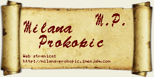 Milana Prokopić vizit kartica